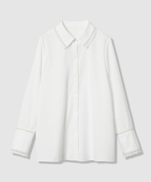 【新品タグ付】LOULOU WILLOUGHBY レーストリミングシャツ LOULOU WILLOUGHBY】レーストリミングシャツ|allureville OFFICIAL