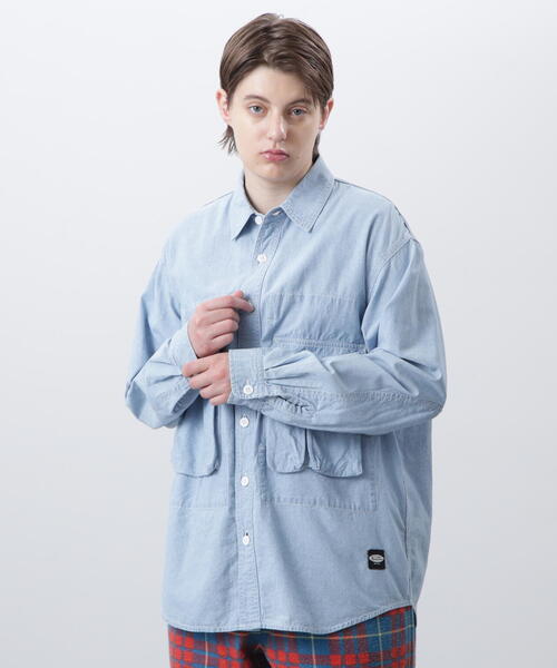 MANASTASH（マナスタッシュ）の「MANASTASH/マナスタッシュ　CARGO POCKET WORK SHIRTS/カーゴポケットワークシャツ（シャツ/ブラウス・メンズ・ホワイト系2/その他35/ブラック・S/M/L）」の3枚目の写真