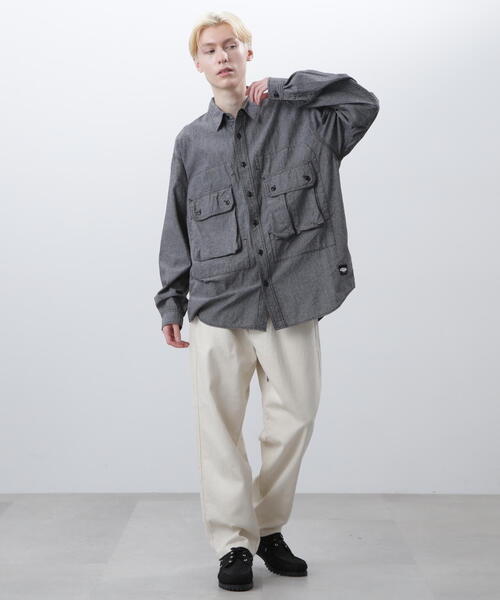 MANASTASH（マナスタッシュ）の「MANASTASH/マナスタッシュ　CARGO POCKET WORK SHIRTS/カーゴポケットワークシャツ（シャツ/ブラウス・メンズ・ホワイト系2/その他35/ブラック・S/M/L）」の5枚目の写真