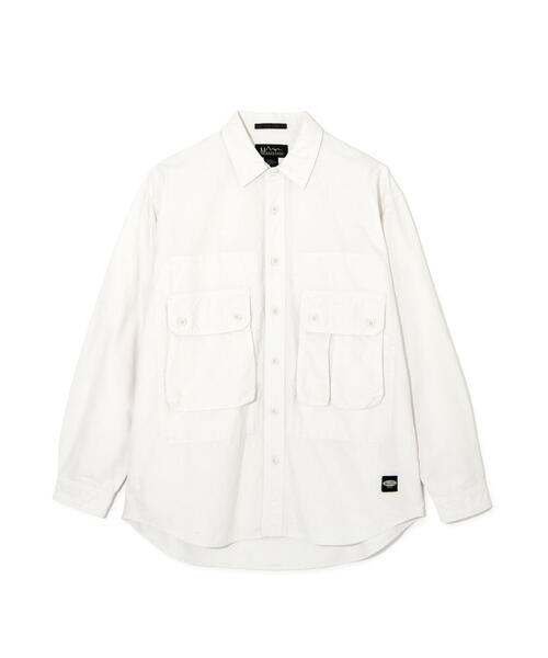 MANASTASH（マナスタッシュ）の「MANASTASH/マナスタッシュ　CARGO POCKET WORK SHIRTS/カーゴポケットワークシャツ（シャツ/ブラウス・メンズ・ホワイト系2/その他35/ブラック・S/M/L）」の6枚目の写真