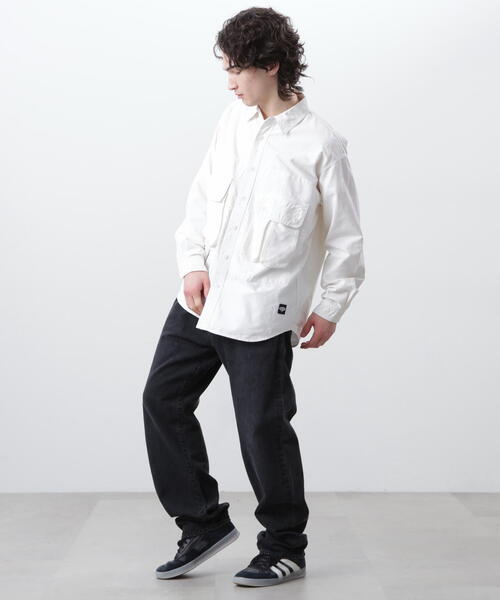 MANASTASH（マナスタッシュ）の「MANASTASH/マナスタッシュ　CARGO POCKET WORK SHIRTS/カーゴポケットワークシャツ（シャツ/ブラウス・メンズ・ホワイト系2/その他35/ブラック・S/M/L）」の7枚目の写真