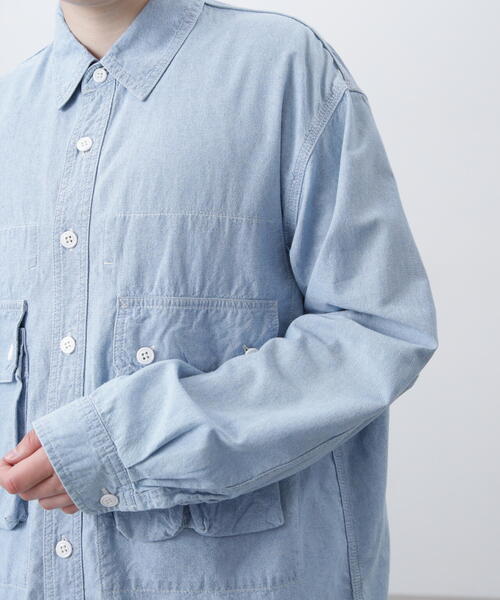 MANASTASH（マナスタッシュ）の「MANASTASH/マナスタッシュ　CARGO POCKET WORK SHIRTS/カーゴポケットワークシャツ（シャツ/ブラウス・メンズ・ホワイト系2/その他35/ブラック・S/M/L）」の12枚目の写真