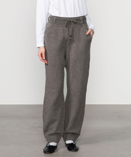 UNFIL（アンフィル）の「UNFIL | ラムズウール ベルテッドニットパンツ WOMEN（その他パンツ・レディース・ライトグレー/モカ・1）」の4枚目の写真