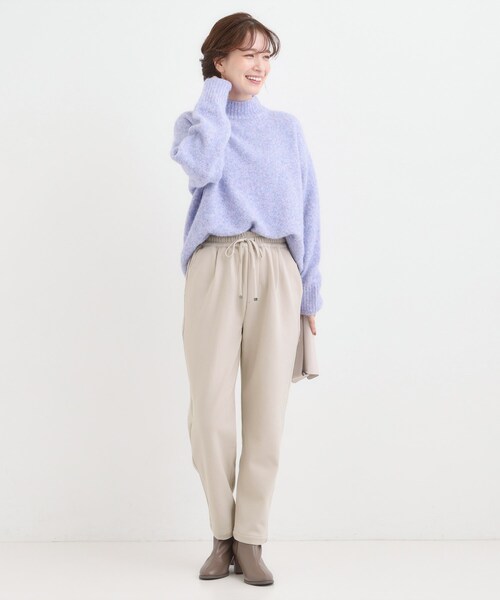 SHOO・LA・RUE(シューラルー)の「【S-LL/股上深め】裏起毛スマートイージーパンツ(その他パンツ・レディース・チャコールグレー/モスグリーン/グレー/レッド系1/ブラック・10/04/03/02/01)」の8枚目の写真