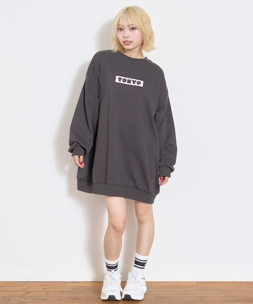 LOVETOXIC（ラブトキシック）の「フォトバックプリントプルワンピース（ワンピース・キッズ・ブラック/トップグレー/ホワイト系その他/チャコール・L:160cm/S:140cm/M:150cm/130cm）」の10枚目の写真