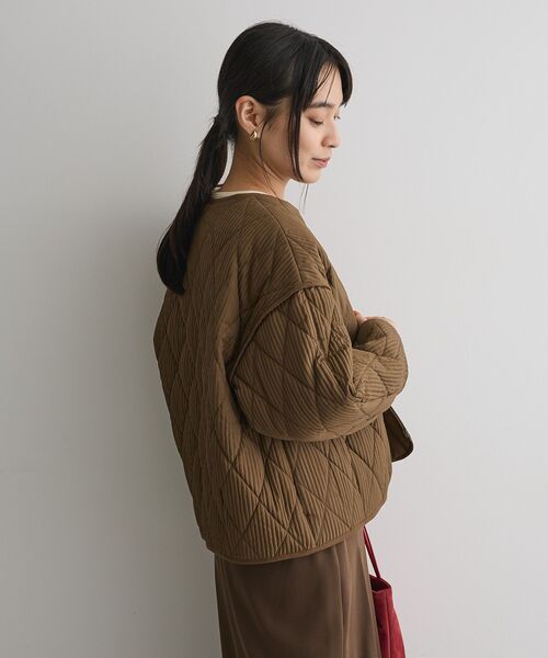 CRAFT STANDARD BOUTIQUE（クラフトスタンダードブティック）の「キルティングパイピングブルゾン◆（ミリタリージャケット・レディース・アイボリー/カーキ・FREE）」の6枚目の写真