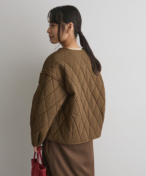 CRAFT STANDARD BOUTIQUE（クラフトスタンダードブティック）の「キルティングパイピングブルゾン◆（ミリタリージャケット・レディース・アイボリー/カーキ・FREE）」の7枚目の写真