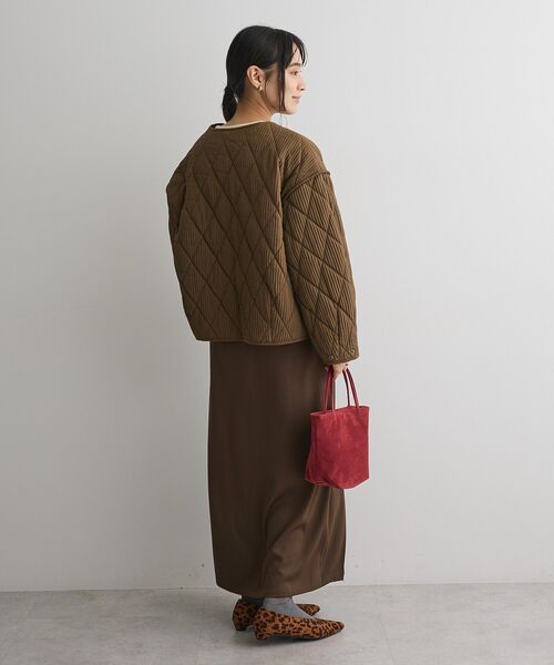 CRAFT STANDARD BOUTIQUE（クラフトスタンダードブティック）の「キルティングパイピングブルゾン◆（ミリタリージャケット・レディース・アイボリー/カーキ・FREE）」の12枚目の写真