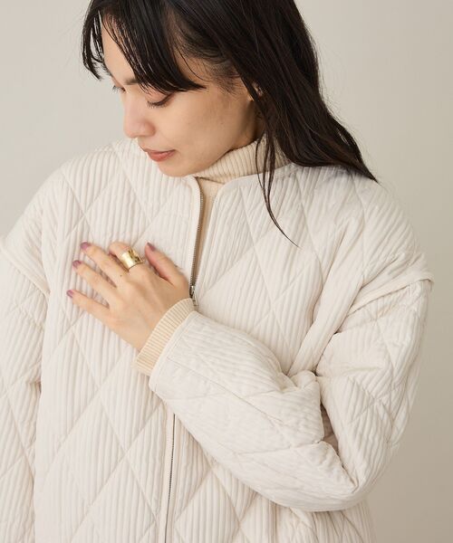 CRAFT STANDARD BOUTIQUE（クラフトスタンダードブティック）の「キルティングパイピングブルゾン◆（ミリタリージャケット・レディース・アイボリー/カーキ・FREE）」の17枚目の写真