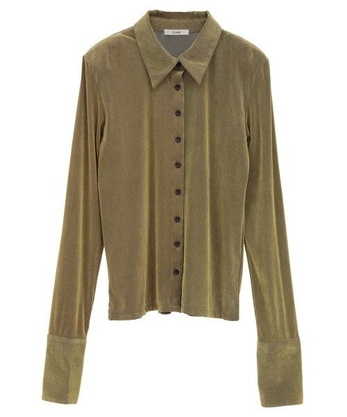 CLANE/クラネ】TULLE FLOCKY POLO SHIRTS/チュールフロッキー