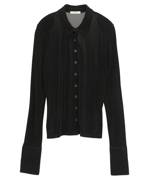 CLANE/クラネ】TULLE FLOCKY POLO SHIRTS/チュールフロッキー