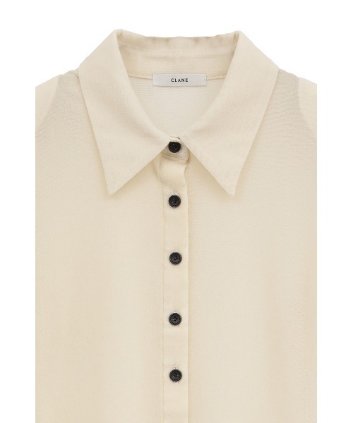 CLANE/クラネ】TULLE FLOCKY POLO SHIRTS/チュールフロッキー