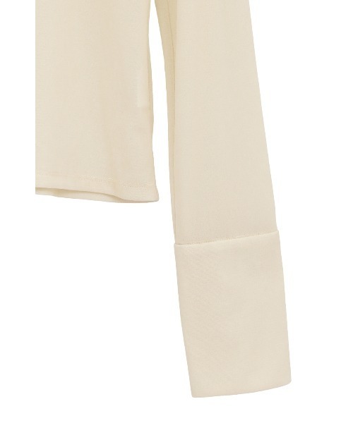 CLANE（クラネ）の「【CLANE/クラネ】TULLE FLOCKY POLO SHIRTS/チュールフロッキーポロシャツ/カットソー（Tシャツ/カットソー・レディース・アイボリー/グリーン/ブラック・1）」の6枚目の写真