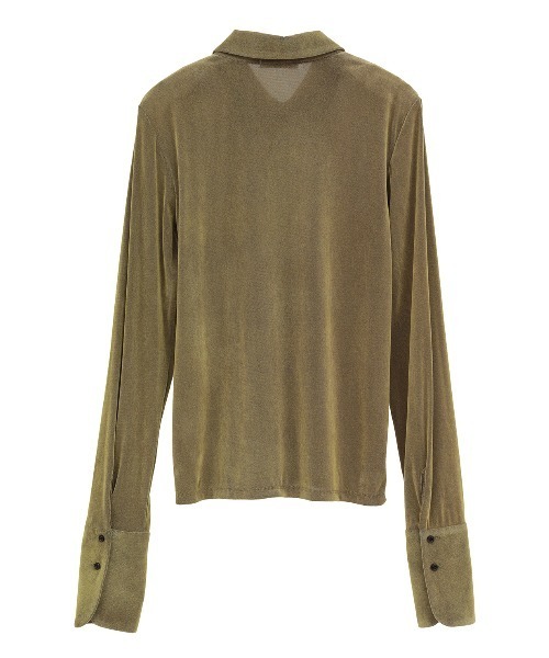 CLANE（クラネ）の「【CLANE/クラネ】TULLE FLOCKY POLO SHIRTS/チュールフロッキーポロシャツ/カットソー（Tシャツ/カットソー・レディース・アイボリー/グリーン/ブラック・1）」の10枚目の写真