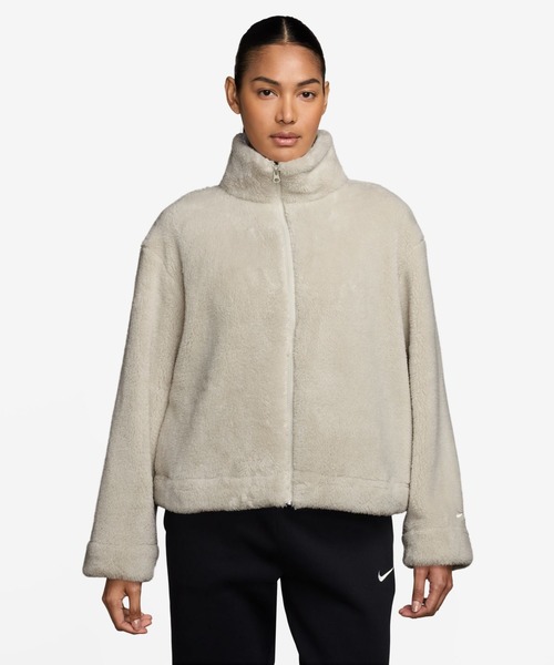 NIKE(ナイキ)の「ナイキ NIKE ナイキ NSW エッセンシャル SHERPA ジャケット(ブルゾン・レディース・ブラック/オフホワイト・S/M/L)」の1枚目の写真