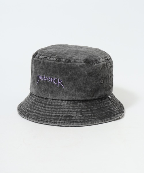 THRASHER（スラッシャー）の「THRASHER 手描きロゴ バケットハット HAT 帽子 男女兼用（ハット・メンズ・ピンク/パープル/ホワイト・FREE）」の16枚目の写真