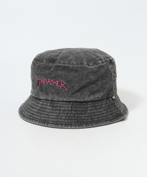 THRASHER（スラッシャー）の「THRASHER 手描きロゴ バケットハット HAT 帽子 男女兼用（ハット・メンズ・ピンク/パープル/ホワイト・FREE）」の18枚目の写真
