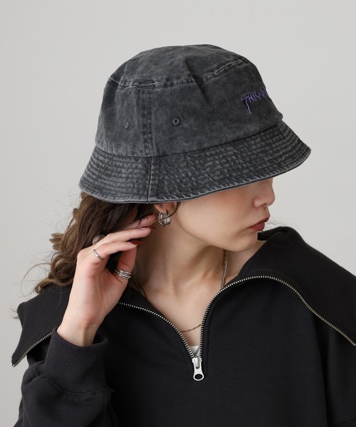 THRASHER（スラッシャー）の「THRASHER 手描きロゴ バケットハット HAT 帽子 男女兼用（ハット・メンズ・ピンク/パープル/ホワイト・FREE）」の11枚目の写真