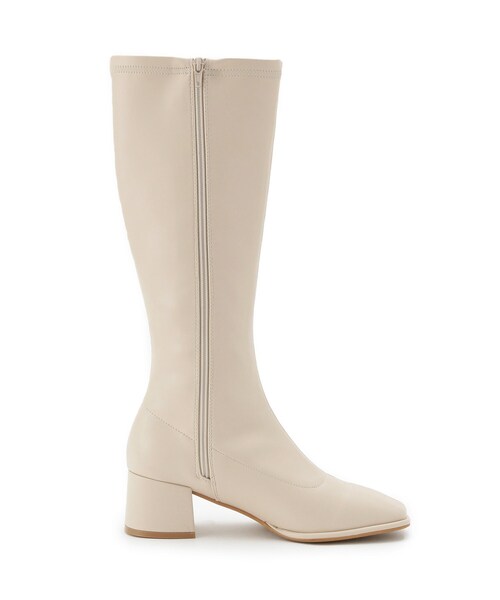 ESPERANZA（エスペランサ）の「スクエアロングブーツ レイン対応（ブーツ・レディース・アイボリー/ブラック・S/M/L/LL）」の7枚目の写真