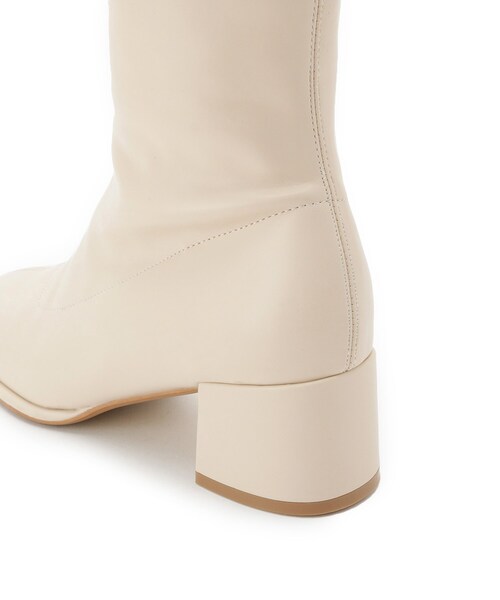 ESPERANZA（エスペランサ）の「スクエアロングブーツ レイン対応（ブーツ・レディース・アイボリー/ブラック・S/M/L/LL）」の12枚目の写真