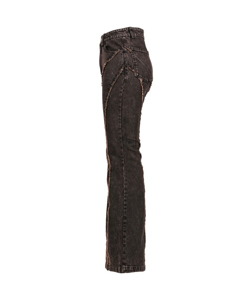 VIVAMUS（ヴィヴァムス）の「FLARE DENIM PANTS（デニムパンツ・レディース・ブラウン/ブラック・3/1）」の8枚目の写真
