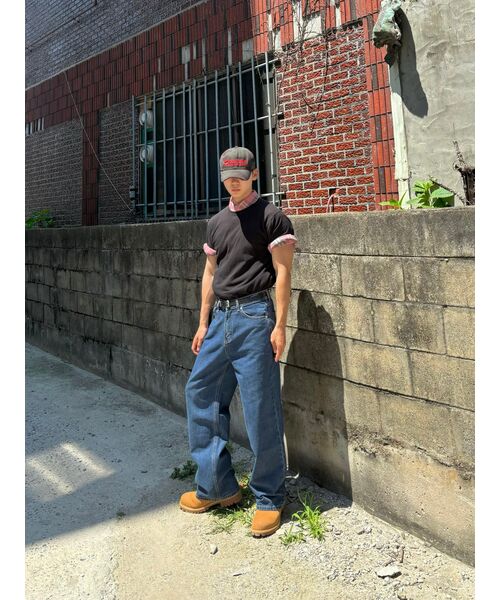 AGOD(エージーオーディー)の「イージーワイドデニムパンツ【生地】(デニムパンツ・レディース・その他・SMALL/LARGE/X-LARGE/X-SMALL/MEDIUM)」の2枚目の写真
