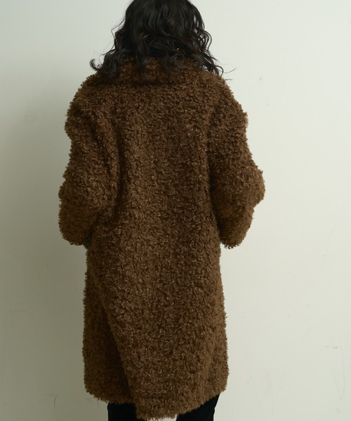 Lutim by u（ルチバイユー）の「Poodle boa overcoat / プードルボアオーバーコート（カバーオール・レディース・ナチュラル/ブラウン・FREE）」の7枚目の写真