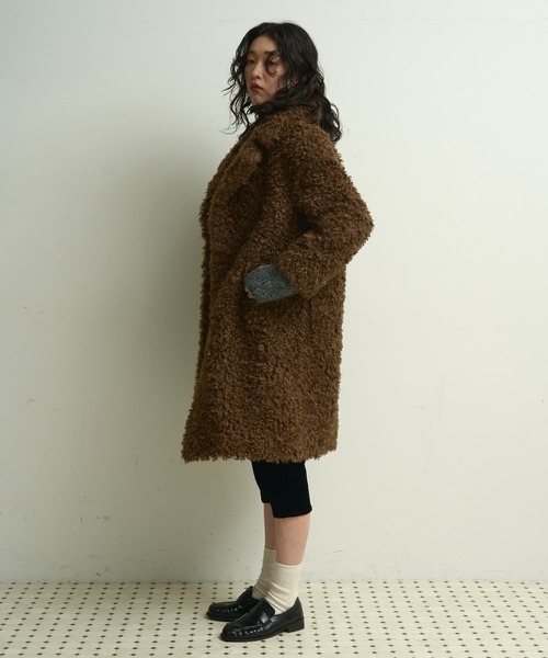 Lutim by u（ルチバイユー）の「Poodle boa overcoat / プードルボアオーバーコート（カバーオール・レディース・ナチュラル/ブラウン・FREE）」の10枚目の写真