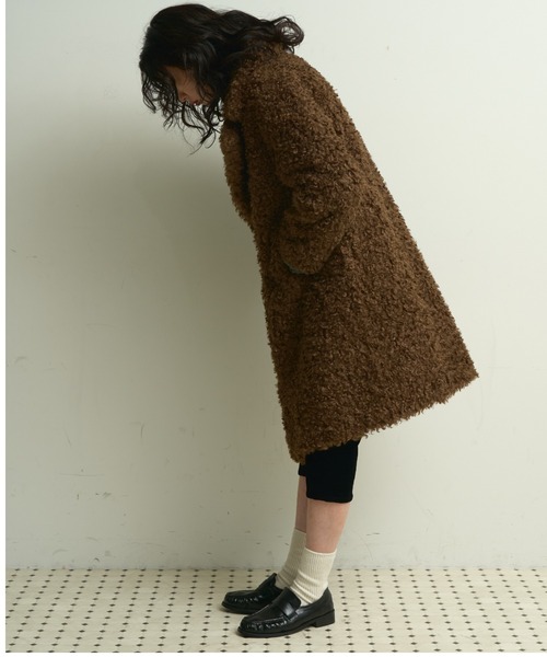 Lutim by u（ルチバイユー）の「Poodle boa overcoat / プードルボアオーバーコート（カバーオール・レディース・ナチュラル/ブラウン・FREE）」の11枚目の写真