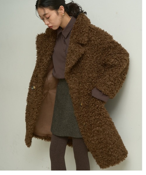 Lutim by u（ルチバイユー）の「Poodle boa overcoat / プードルボアオーバーコート（カバーオール・レディース・ナチュラル/ブラウン・FREE）」の13枚目の写真