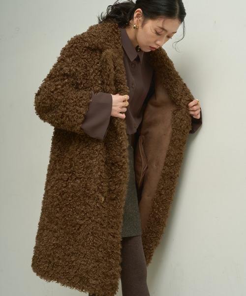 Lutim by u（ルチバイユー）の「Poodle boa overcoat / プードルボアオーバーコート（カバーオール・レディース・ナチュラル/ブラウン・FREE）」の15枚目の写真