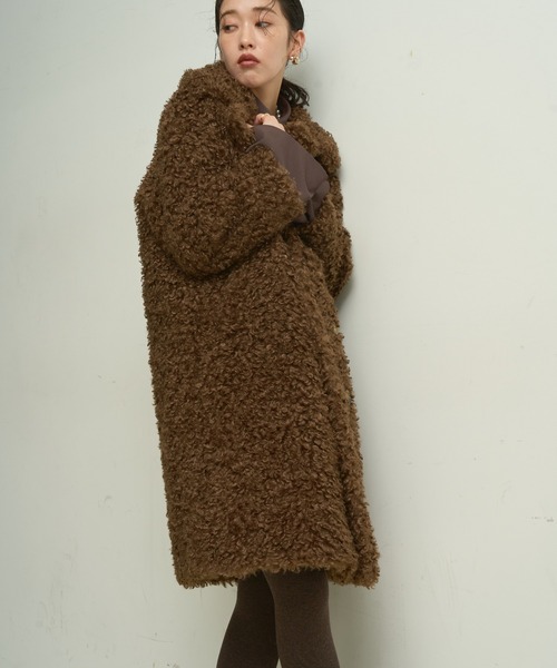 Lutim by u（ルチバイユー）の「Poodle boa overcoat / プードルボアオーバーコート（カバーオール・レディース・ナチュラル/ブラウン・FREE）」の17枚目の写真