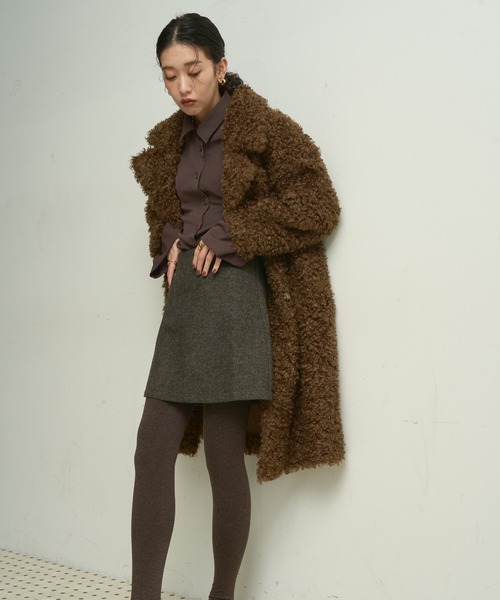 Lutim by u（ルチバイユー）の「Poodle boa overcoat / プードルボアオーバーコート（カバーオール・レディース・ナチュラル/ブラウン・FREE）」の18枚目の写真