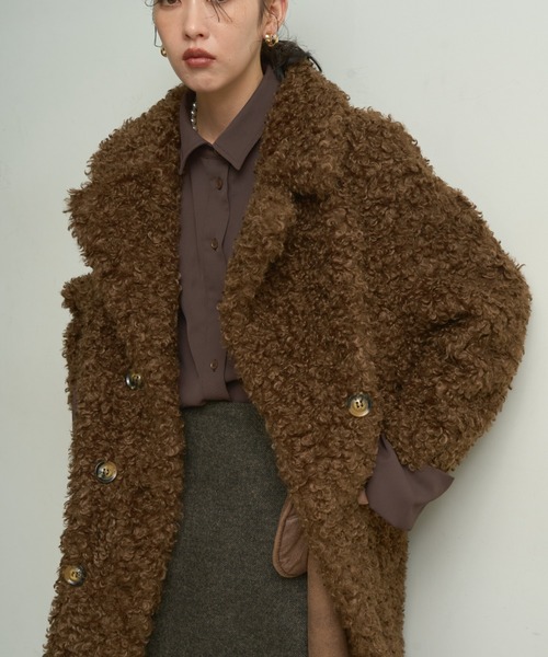 Lutim by u（ルチバイユー）の「Poodle boa overcoat / プードルボアオーバーコート（カバーオール・レディース・ナチュラル/ブラウン・FREE）」の19枚目の写真