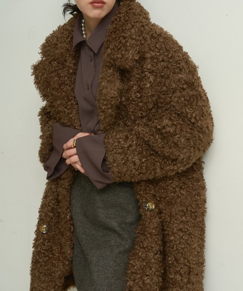 Lutim by u（ルチバイユー）の「Poodle boa overcoat / プードルボアオーバーコート（カバーオール・レディース・ナチュラル/ブラウン・FREE）」の20枚目の写真