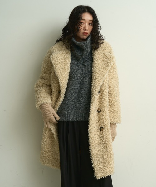 Lutim by u（ルチバイユー）の「Poodle boa overcoat / プードルボアオーバーコート（カバーオール・レディース・ナチュラル/ブラウン・FREE）」の21枚目の写真