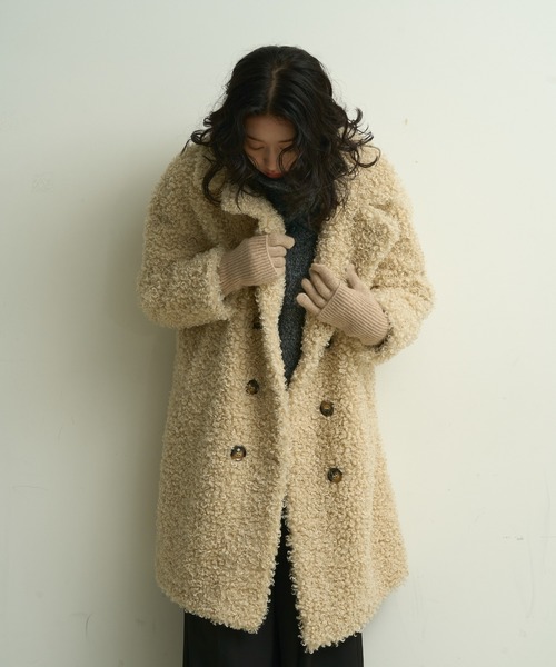 Lutim by u（ルチバイユー）の「Poodle boa overcoat / プードルボアオーバーコート（カバーオール・レディース・ナチュラル/ブラウン・FREE）」の22枚目の写真