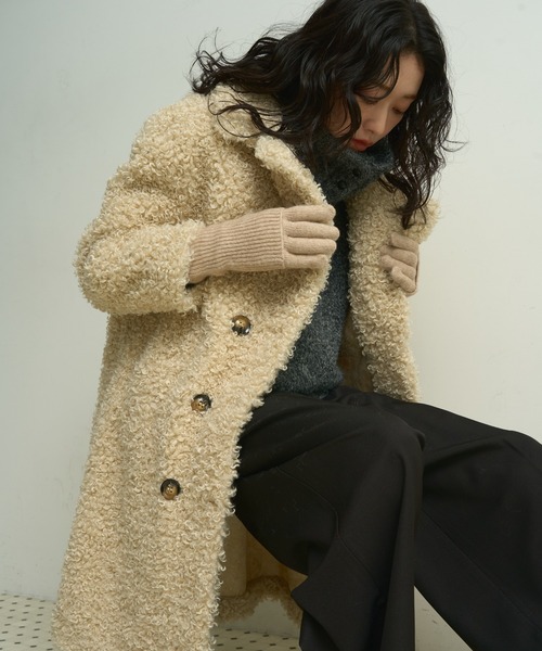 セール】Poodle boa overcoat / プードルボアオーバーコート