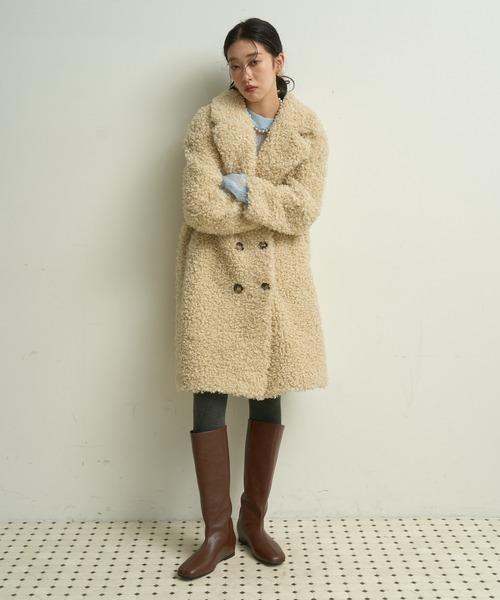セール】Poodle boa overcoat / プードルボアオーバーコート