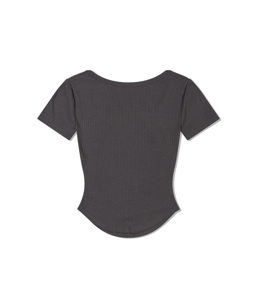 MOAA(モア)の「サイドシェアリングUネックショートスリーブ(チャコール)(Tシャツ/カットソー・レディース・その他・SMALL/MEDIUM)」の3枚目の写真