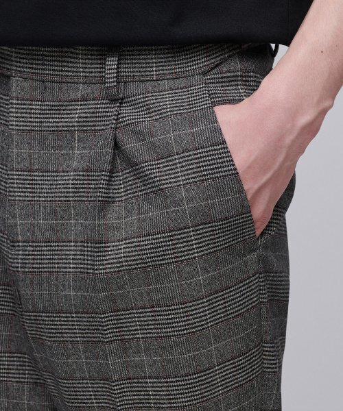 MUSINSA STANDARD（ムシンサスタンダード）の「グレンチェックワイドヒドンバンディングスラックス[ブラウン]（スラックス・メンズ・その他・42/32/30/31/26/27/28/29）」の5枚目の写真