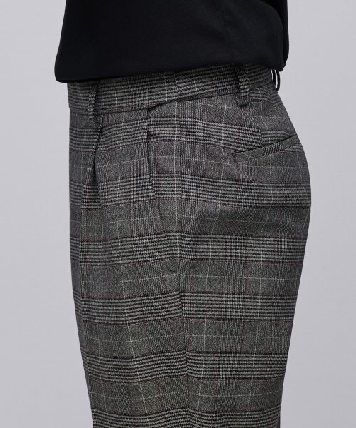 MUSINSA STANDARD（ムシンサスタンダード）の「グレンチェックワイドヒドンバンディングスラックス[ブラウン]（スラックス・メンズ・その他・42/32/30/31/26/27/28/29）」の6枚目の写真