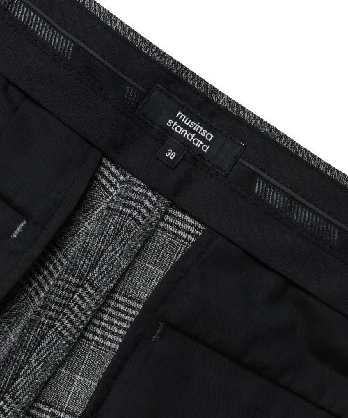 MUSINSA STANDARD（ムシンサスタンダード）の「グレンチェックワイドヒドンバンディングスラックス[ブラウン]（スラックス・メンズ・その他・42/32/30/31/26/27/28/29）」の7枚目の写真
