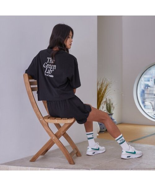 THE GREEN LAB（ザグリーンラボ）の「エッセンシャルクロップ半袖Tシャツ[ブラック]（Tシャツ/カットソー・レディース・その他・FREE）」の6枚目の写真