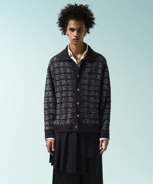 RAME TWEED KNIT L/S SHIRT / ラメツイードニットシャツ RAME TWEED KNIT L/S SHIRT / ラメツイードニットシャツ（ニット