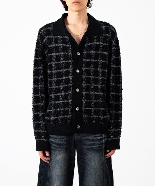RAME TWEED KNIT L/S SHIRT / ラメツイードニットシャツ（ニット
