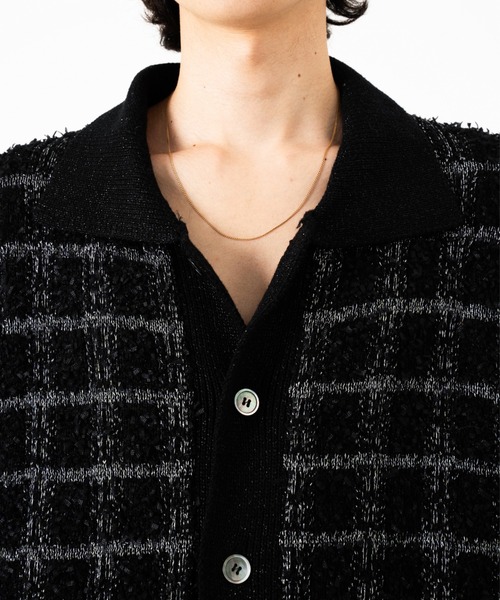 RAME TWEED KNIT L/S SHIRT / ラメツイードニットシャツ（ニット