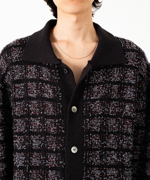 RAME TWEED KNIT L/S SHIRT / ラメツイードニットシャツ RAME TWEED KNIT L/S SHIRT / ラメツイードニットシャツ（ニット