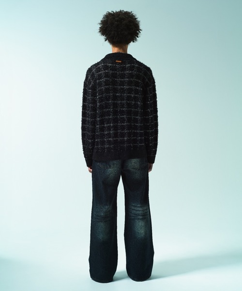 RAME TWEED KNIT L/S SHIRT / ラメツイードニットシャツ（ニット