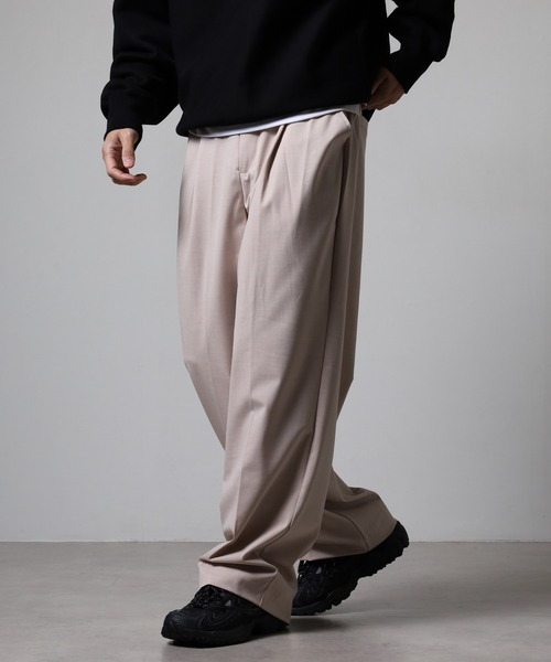 OMNES（オムネス）の「TRストレッチタックワイドパンツ（スラックス・メンズ・ベージュ/ピンクベージュ・L/M）」の15枚目の写真